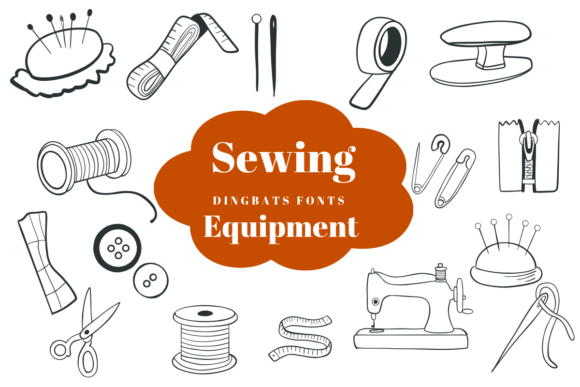Sewing Equipment Font for Creative Brands